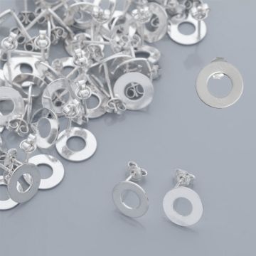 Srebrne kolczyki celebrytki kółka wycięte, Ag 925, 10mm