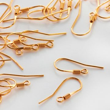 Srebrne bigle ze sprężynką AG925 pozłacane 23mm