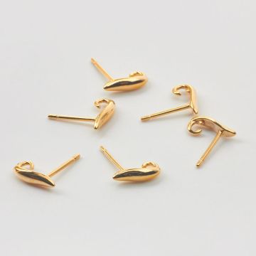 Srebrne sztyfty języczki AG925 pozłacane 10mm