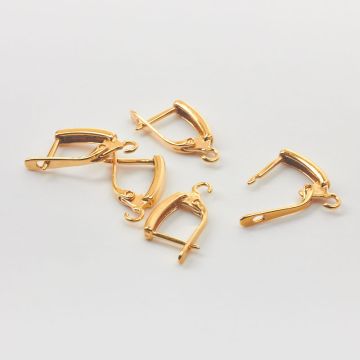 Srebrne bigle zamykane prostokąty AG925 pozłacane 20,5mm