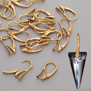 Srebrne bigle angielskie zamykane do kamieni AG925 pozłacane 18mm