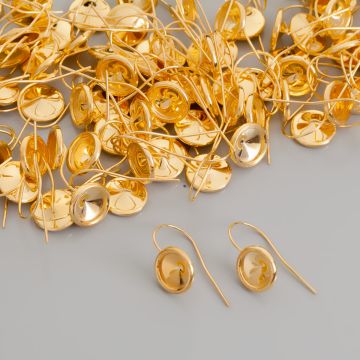 Srebrne bigle do rivoli AG925 pozłacane 8mm