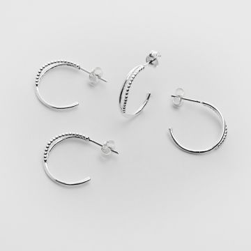 Srebrne kolczyki dwa koła AG925 19mm