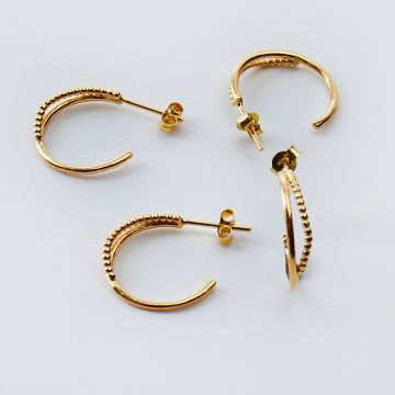 Srebrne kolczyki dwa koła AG925 pozłacane 19mm