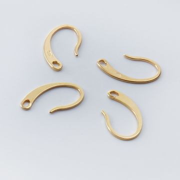 Srebrne bigle płaskie AG925 pozłacane 18mm