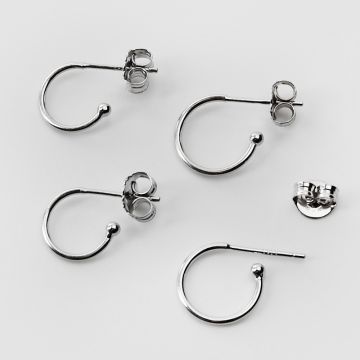 Srebrne kolczyki koła otwarte AG925 rodowane 12mm