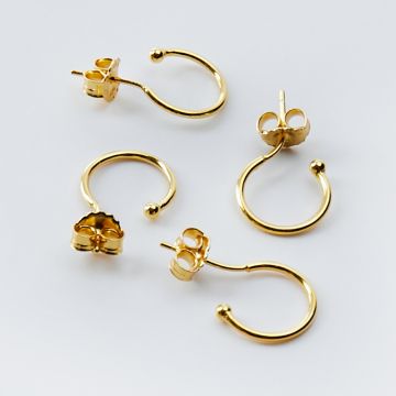 Srebrne kolczyki koła otwarte AG925 pozłacane 12mm