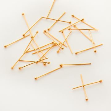 Srebrne szpilki z główką AG0925 pozłacane 20x0,7mm