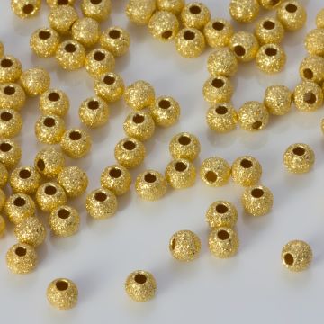 Srebrne kulki diamentowe AG925 pozłacane 3mm