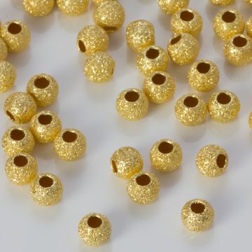 Srebrne kulki diamentowe AG925 pozłacane 4mm