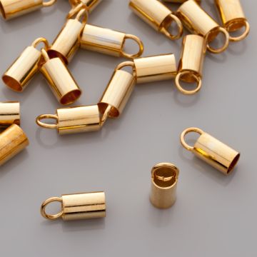 Końcówki do wklejania, otwarte AG925 pozłacane 5mm