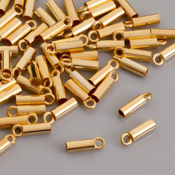 Końcówki do rzemieni i linek AG925  pozłacane 2,5mm