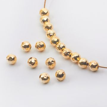 Srebrne przekładki kulki młotkowane AG925 pozłacana 6mm Srebrne przekładki kulki młotkowane AG925 pozłacana 6mm