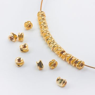 Srebrna przekładka dysk nacięty AG925 pozłacany 5mm