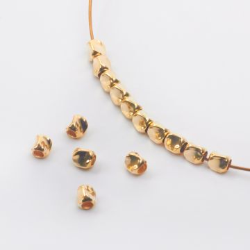 Srebrna przekładka walec skręcony AG925 pozłacany 4mm