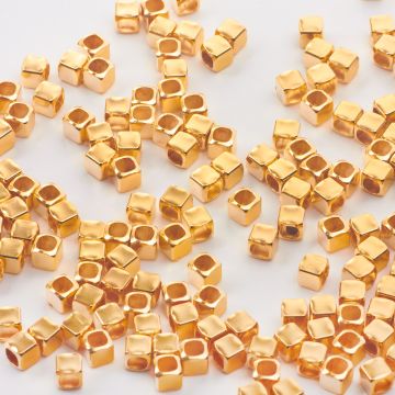 Srebrna przekładka kostka  AG925 pozłacana 4mm