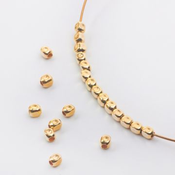 Srebrna przekładka kostka zaokrąglona AG925 pozłacana 3mm