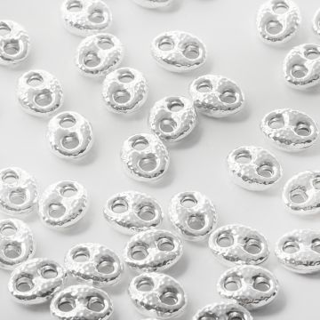 Srebrna przekładka fasolka młotkowana AG925 12mm