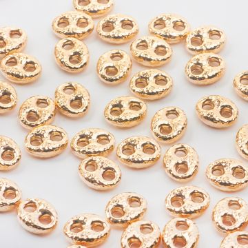 Srebrna przekładka fasolka młotkowana AG925 pozłacana 12mm