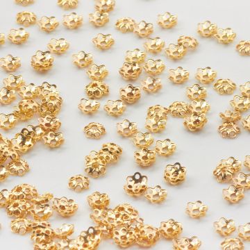 Srebrne czapeczki kwiatki AG925 pozłacane 3mm