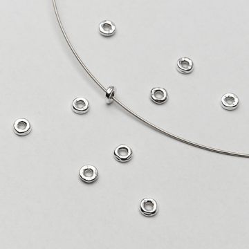 Srebrne donaty młotkowane AG925 4,5mm