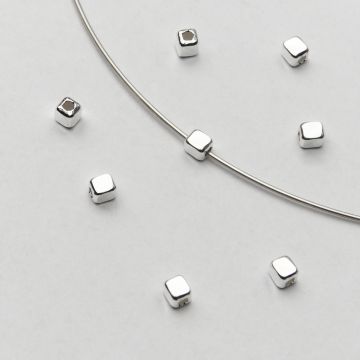 Srebrne przedkładki kostki zacinane trójkąty AG925 3mm