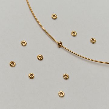 Srebrne donaty młotkowane AG925 pozłacane 3,5mm