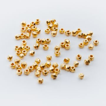 Srebrna przekładka kostka ścięta AG925 pozłacana 2,5x3mm