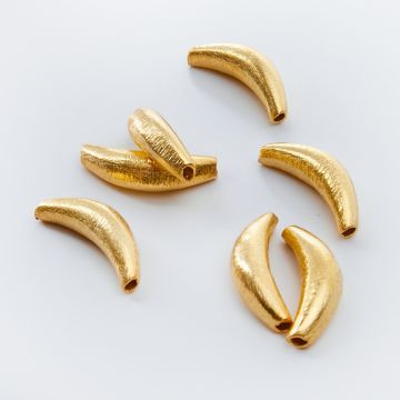 Srebrna przekładka satynowa banan AG925 pozłacana 25mm