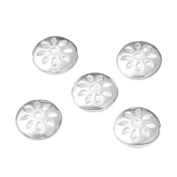 Srebrny dysk w kwiatki AG925 14mm