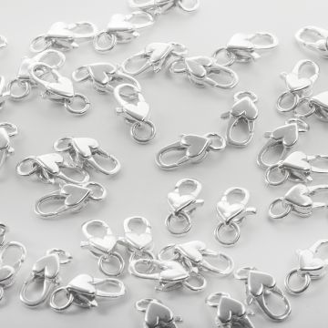 Srebrne zapięcie karabińczyk z serduszkiem AG925 11,5mm