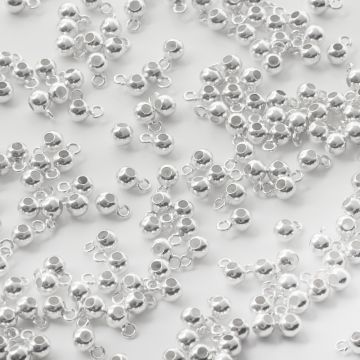 Srebrny stoper z silikonem z kółeczkiem AG925 4mm