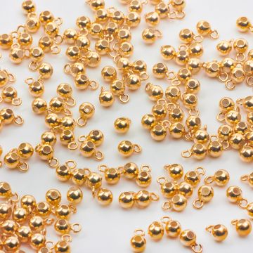 Srebrny stoper z silikonem z kółeczkiem AG925 pozłacany 4mm