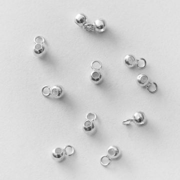 Srebrny stoper z silikonem i podwieszeniem do cienkich sznureczków AG925 3mm