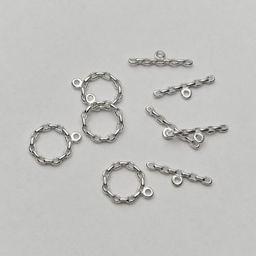 Srebrne zapięcie toggle łańcuch AG925 12mm
