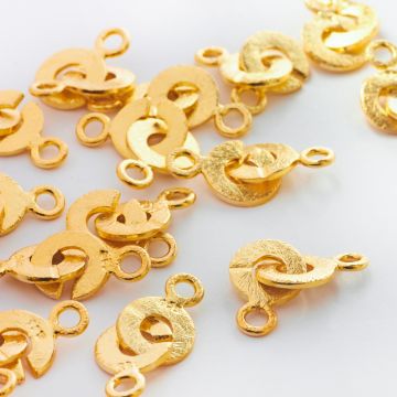 Srebrne zapięcie dwa kółka AG925 24mm pozłacane