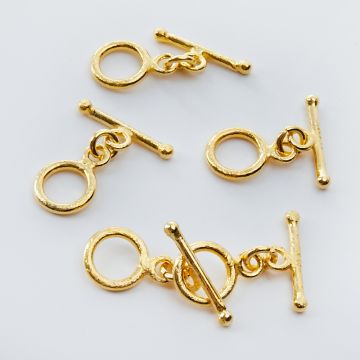 Srebrne zapięcie toggle satynowe AG925 pozłacane 10,5mm