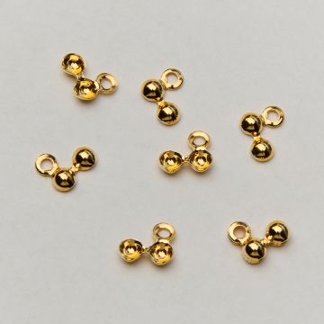 Srebrne łapaczki do linek i sznurków boczne AG925 pozłacane 3mm