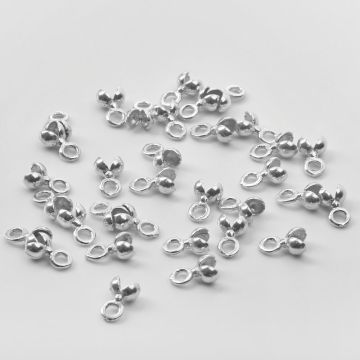 Srebrna końcówka łapaczka okrągła duża AG925 4mm