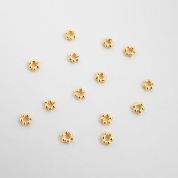 Srebrny koralik kwiatek AG925 pozłacany 3mm