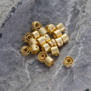 Srebrny satynowy koralik spiral AG925 pozłacany 8,5mm