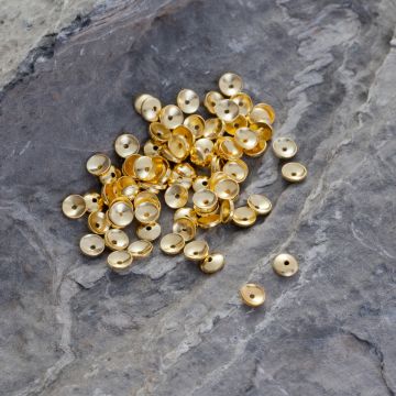 Srebrne czapeczki AG925 pozłacane 4mm