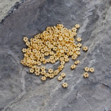 Srebrny koralik kwiatek AG925 pozłacany 3mm