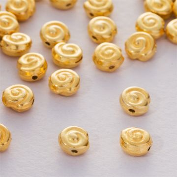 Koralik srebrny ślimaczek AG925 pozłacany 6mm