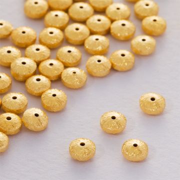 Srebrny koralik dysk satynowy AG925 pozłacany 5x2mm