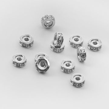 Srebrna przekładka oponka z cyrkoniami AG925 pozłacane 5mm