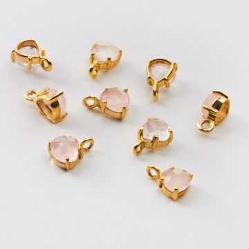 Srebrna zawieszka kryształ górski w kasetce AG925 pozłacany 6mm