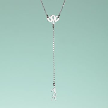 Naszyjnik rodowany dziewczynka z balonikami AG925 41 cm