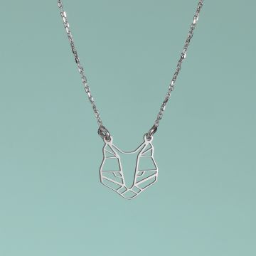 Naszyjnik rodowany z panterą AG925 42 cm