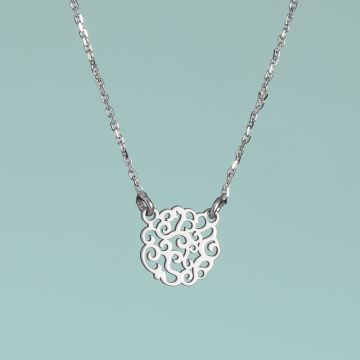 Naszyjnik rodowany z zawieszką ażurową AG925 41.5 cm